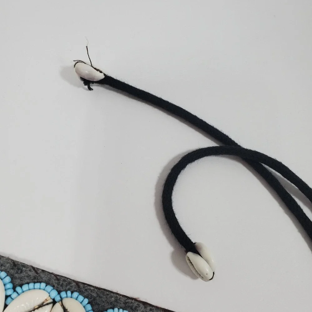 Vintage African Tribal Beaded‎ Cowrie Shell Belt Strap Boho Festival Waist Tie